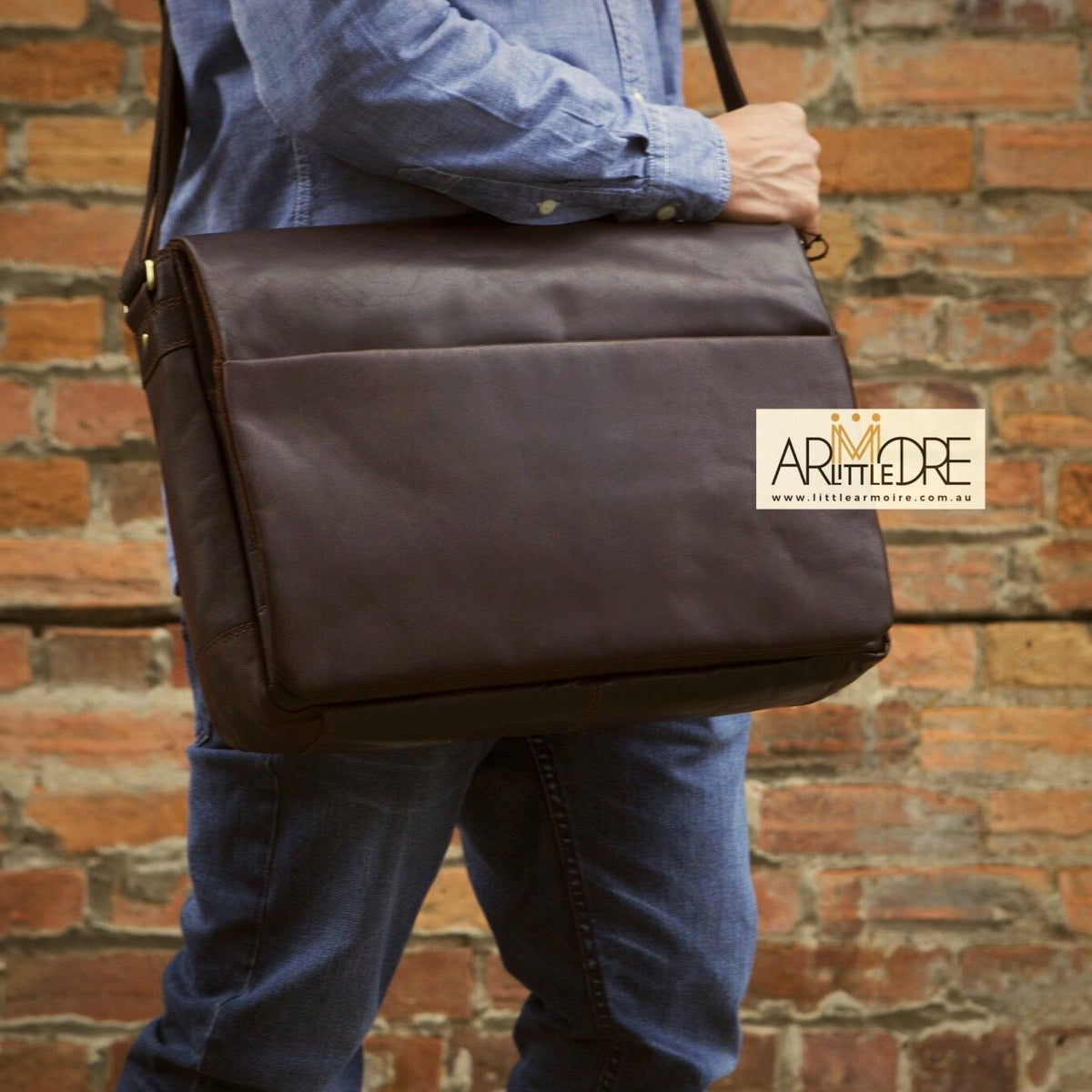 Classic Large Leather Satchel Laptop Bag UARHOB16085