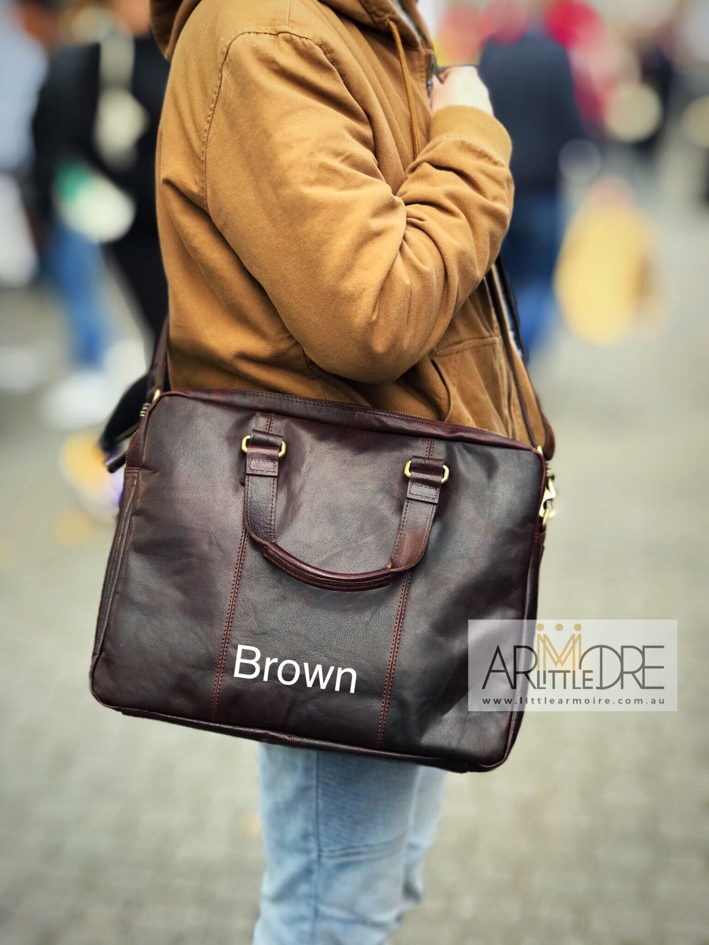 Rugged Hide RH-231 Liam Business Leather Laptop Bag / Briefcase