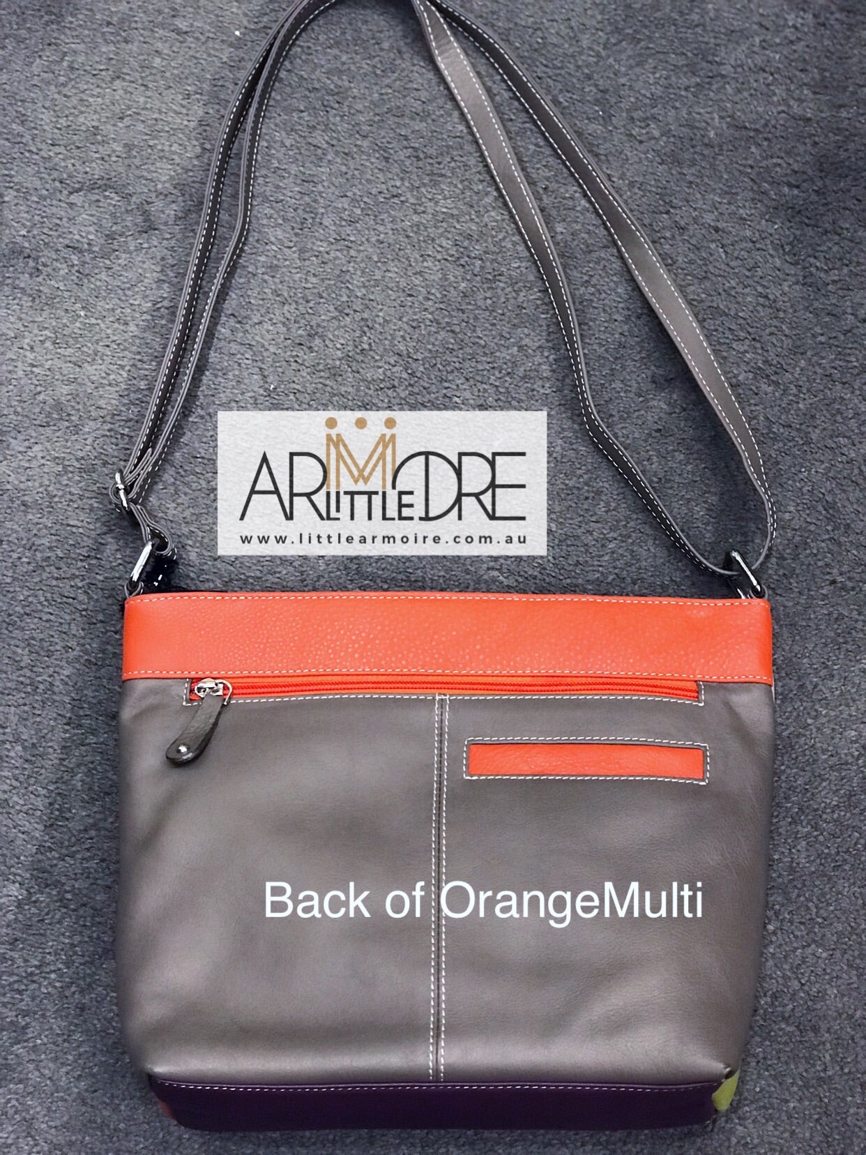 Franco Bonini FB-112 Multi Coloured Top Zip Leather Shoulder Bag - Little Armoire - Online Leather Goods Store Australia