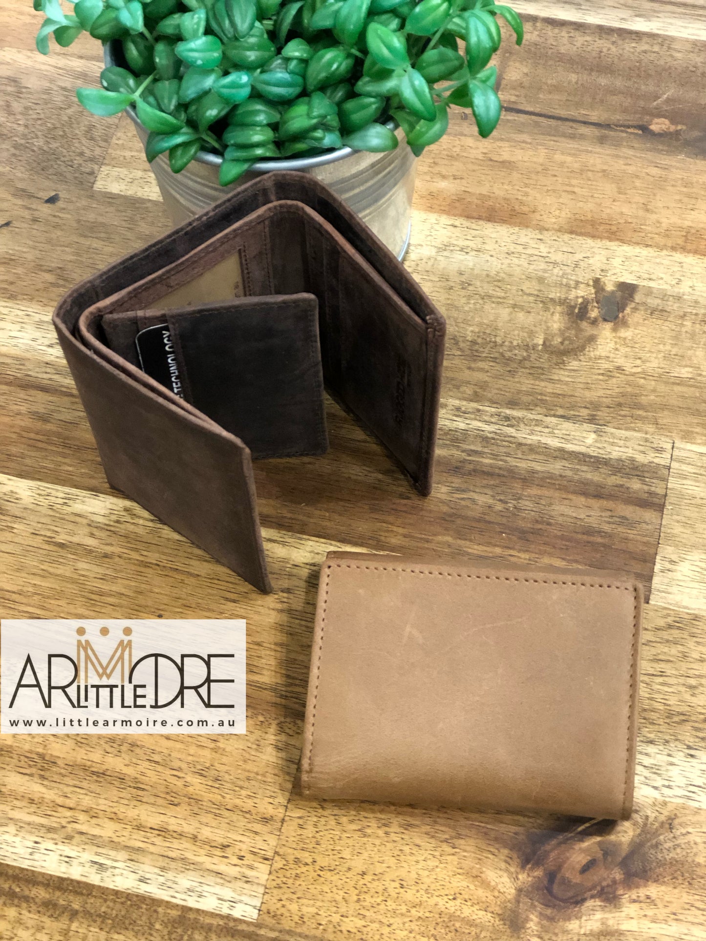 Tri-Fold Hunter Leather Wallet Sid UARH8195