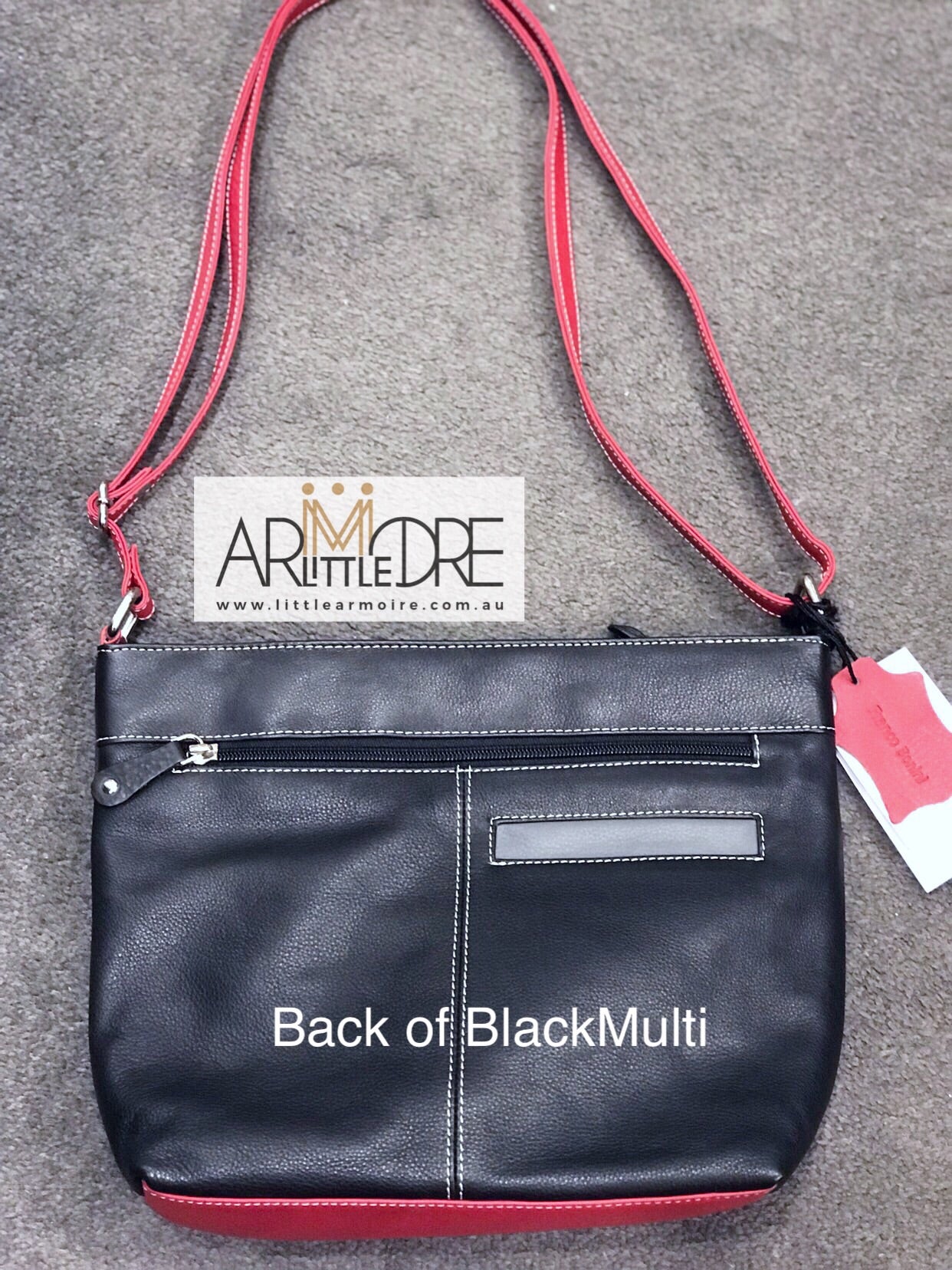 Franco Bonini FB-112 Multi Coloured Top Zip Leather Shoulder Bag - Little Armoire - Online Leather Goods Store Australia