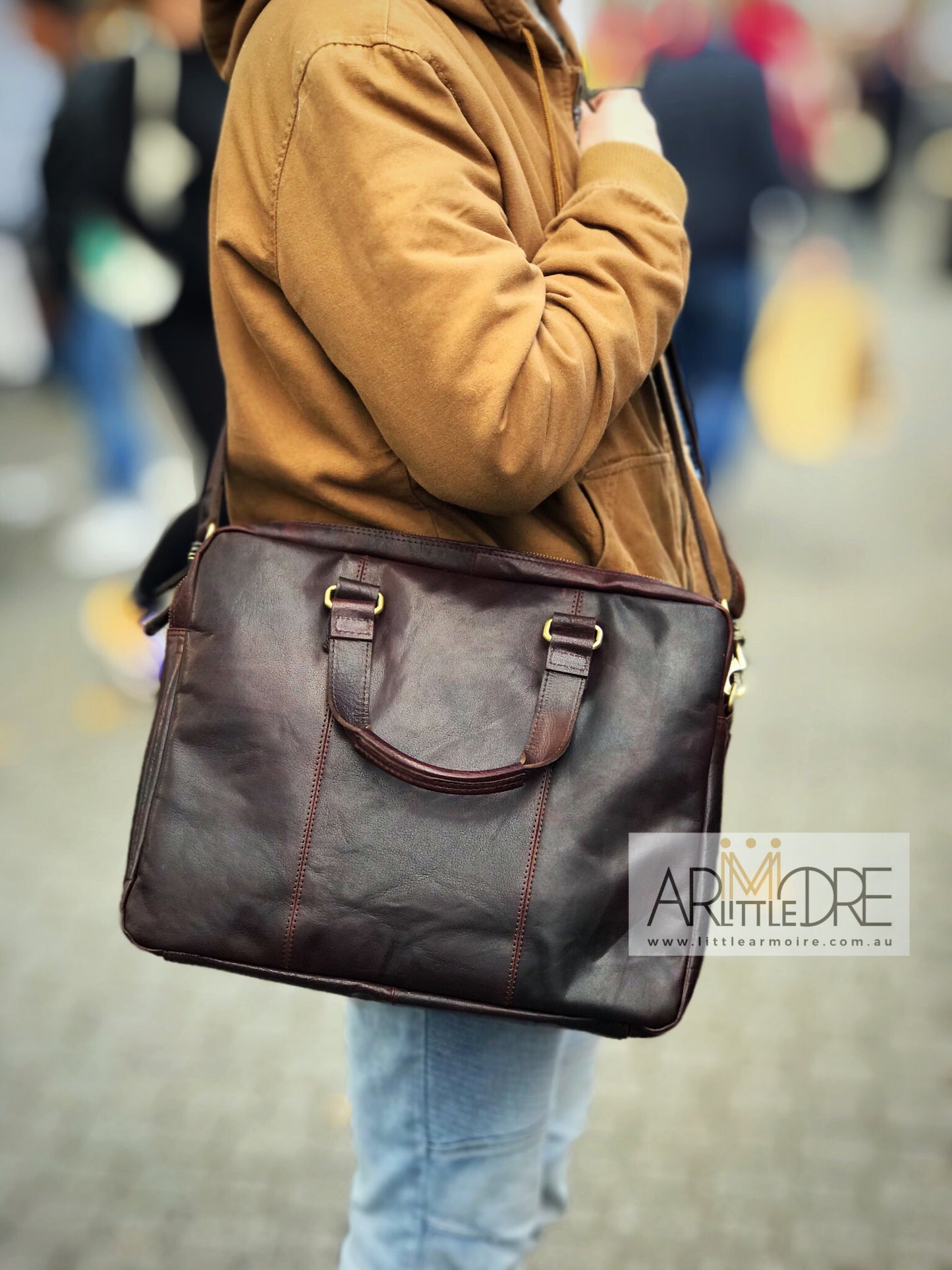 Rugged Hide RH-231 Liam Business Leather Laptop Bag / Briefcase