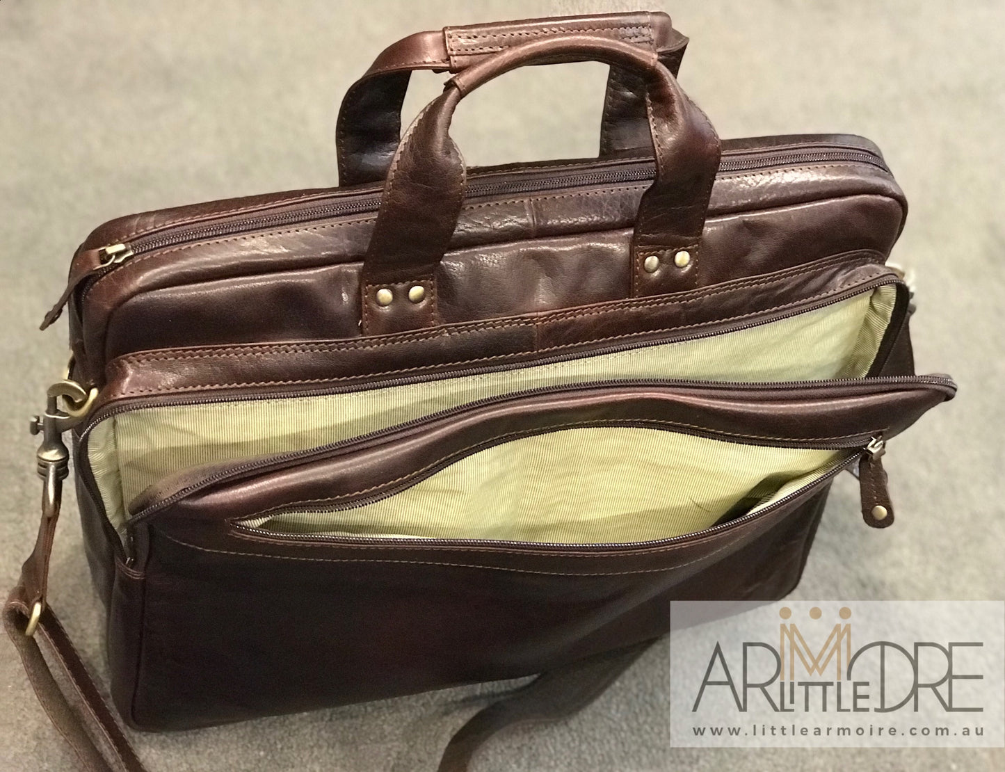 LA28032 Business Leather Laptop Bag