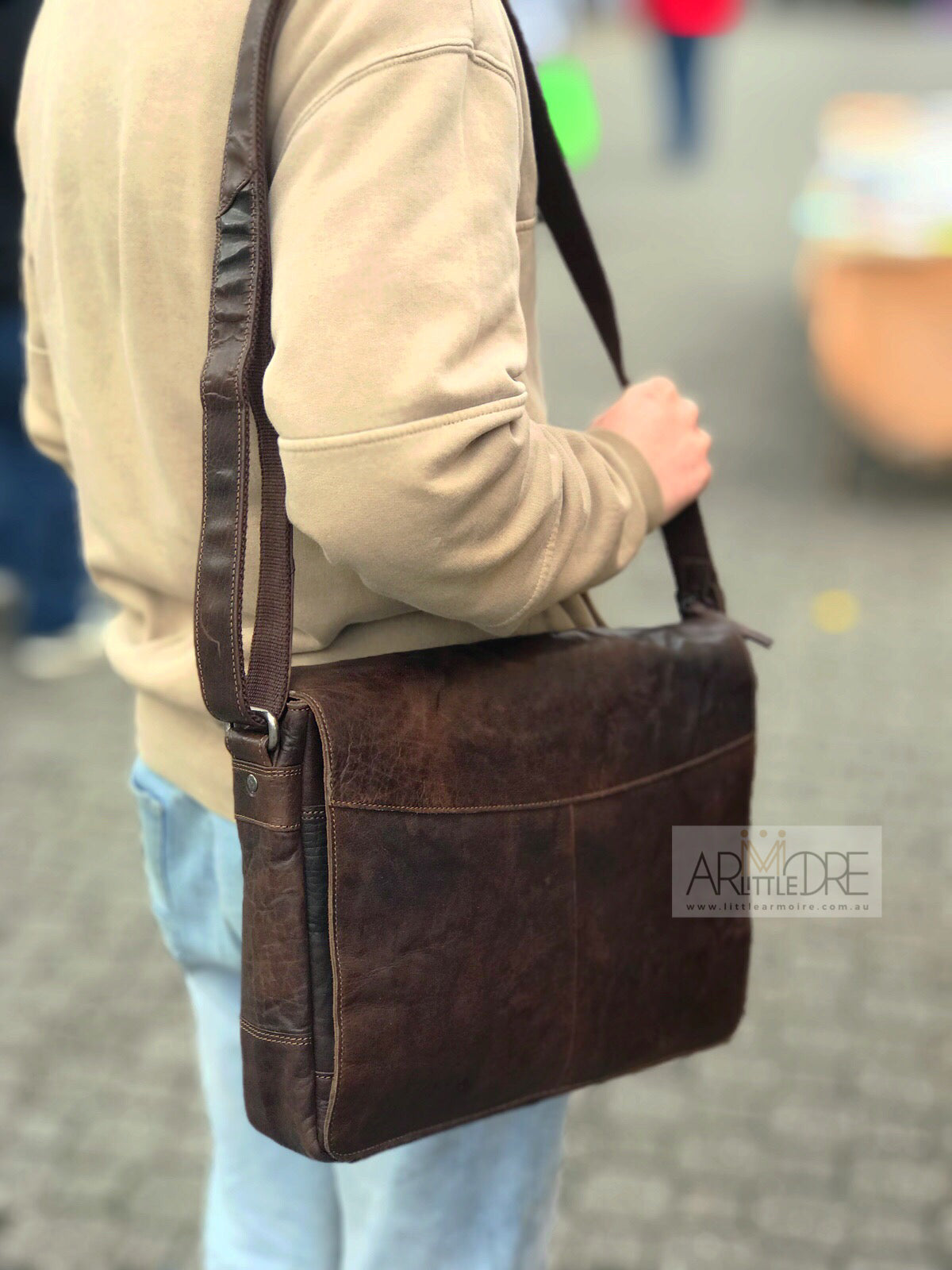 Rugged Hide RH-7001 Ottawa Leather Satchel Laptop Bag