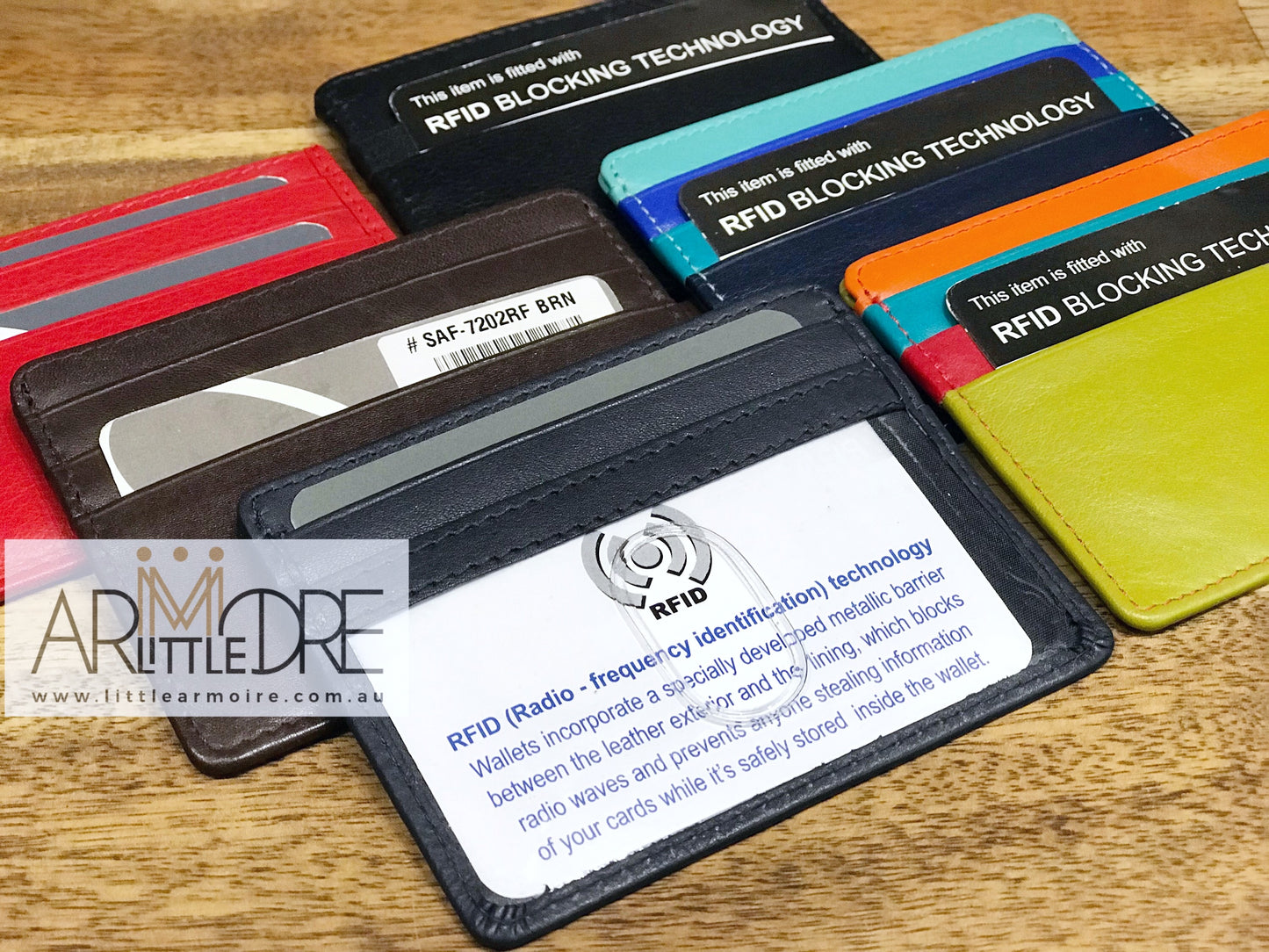 RFID Protected Leather Card Holder with ID Window - UARHSAF7202