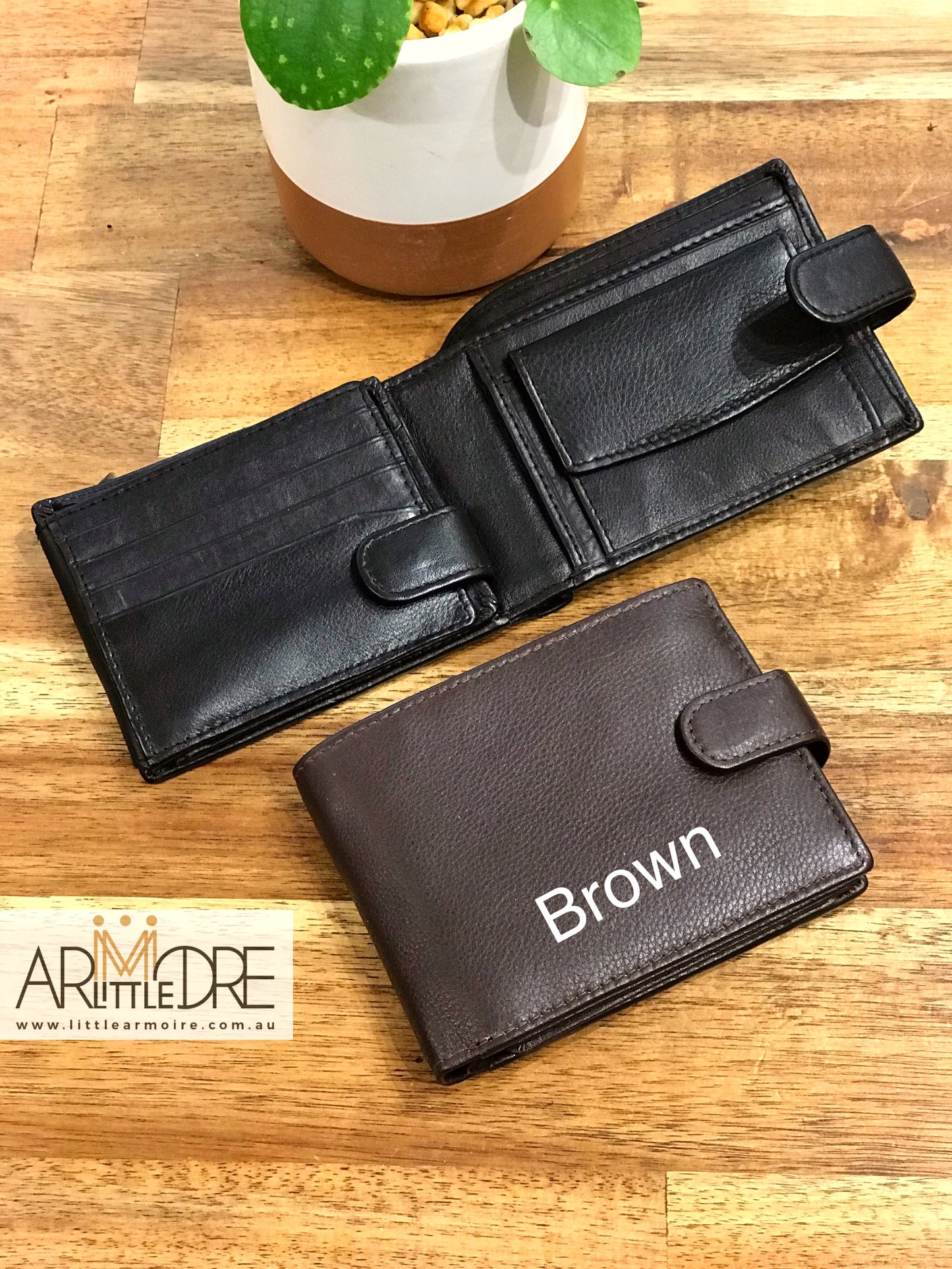 Men's Leather Wallet With Press Stud Close UARHW15021