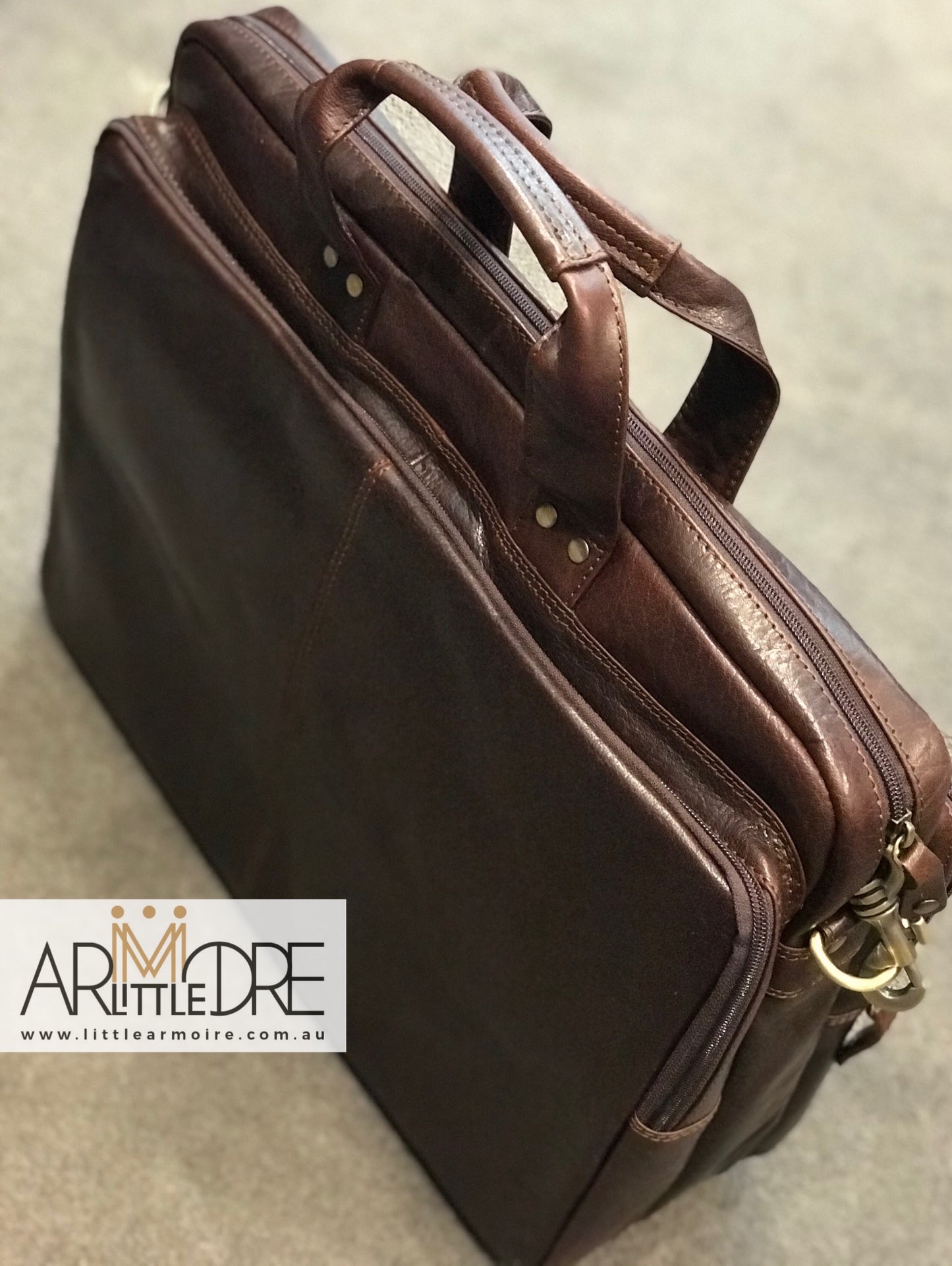 LA28032 Business Leather Laptop Bag