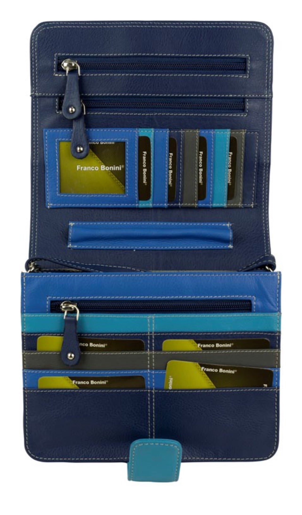 FB-1231 Multi Card Organiser RFID Protected Travel Leather Bag