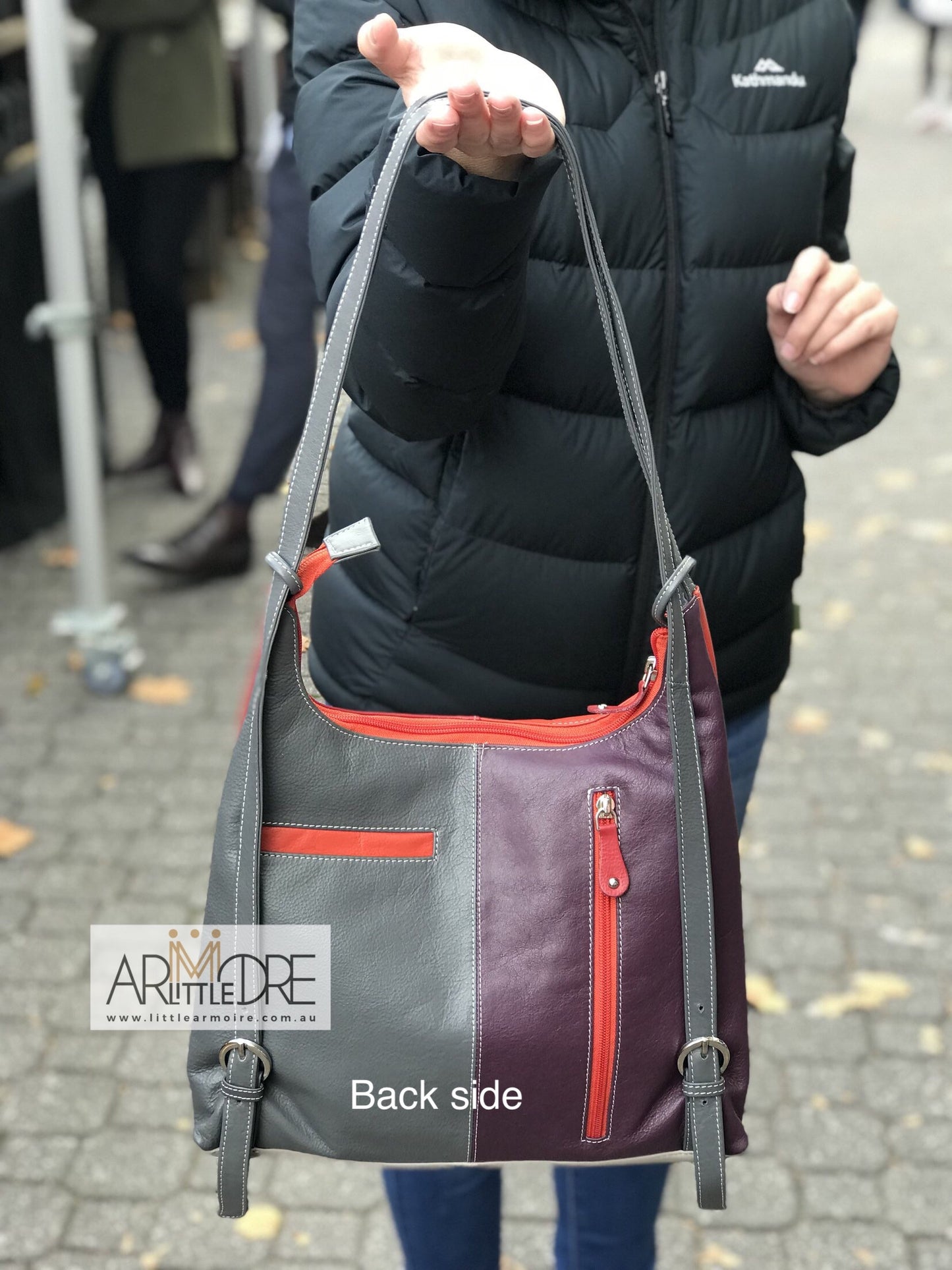 Convertible Leather Shoulder Bag / Backpack UAFB207