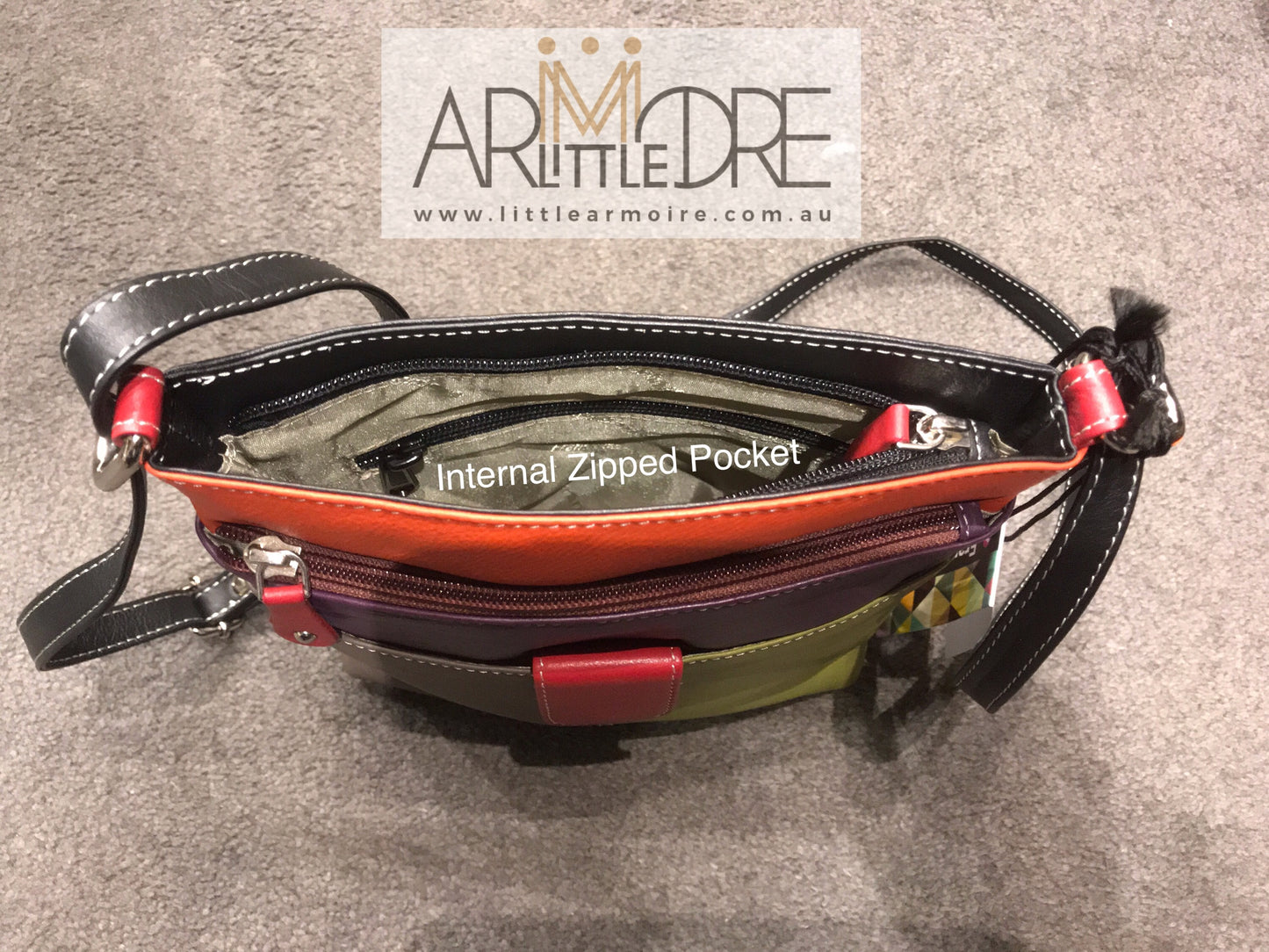 Franco Bonini FB-12242 Multi Coloured Small Leather Shoulder / Cross Body Bag - Little Armoire - Online Leather Goods Store Australia