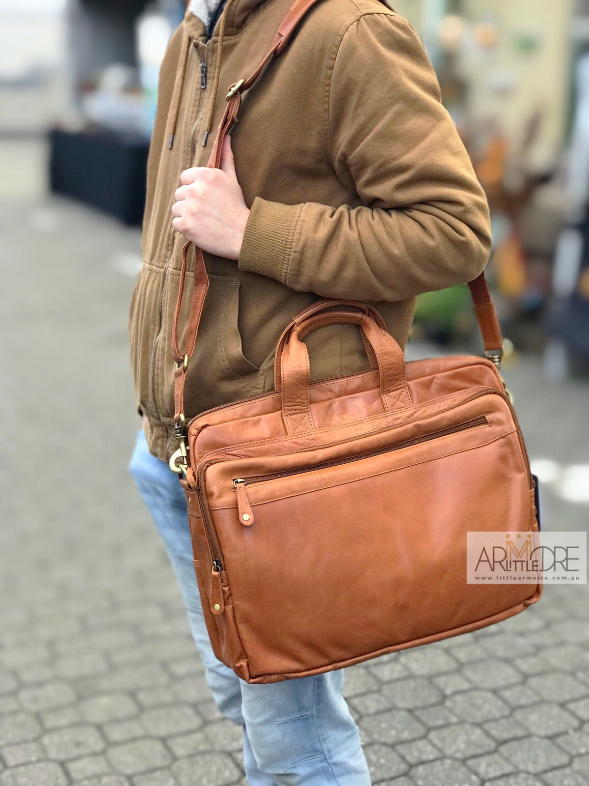 LA28032 Business Leather Laptop Bag
