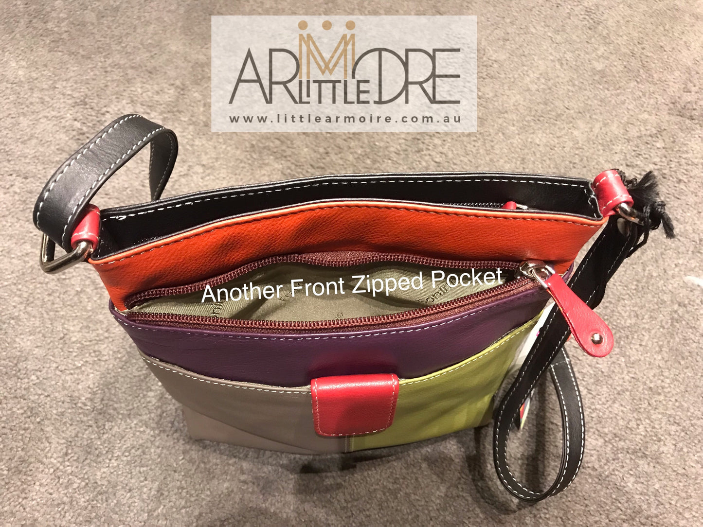 Franco Bonini FB-12242 Multi Coloured Small Leather Shoulder / Cross Body Bag - Little Armoire - Online Leather Goods Store Australia