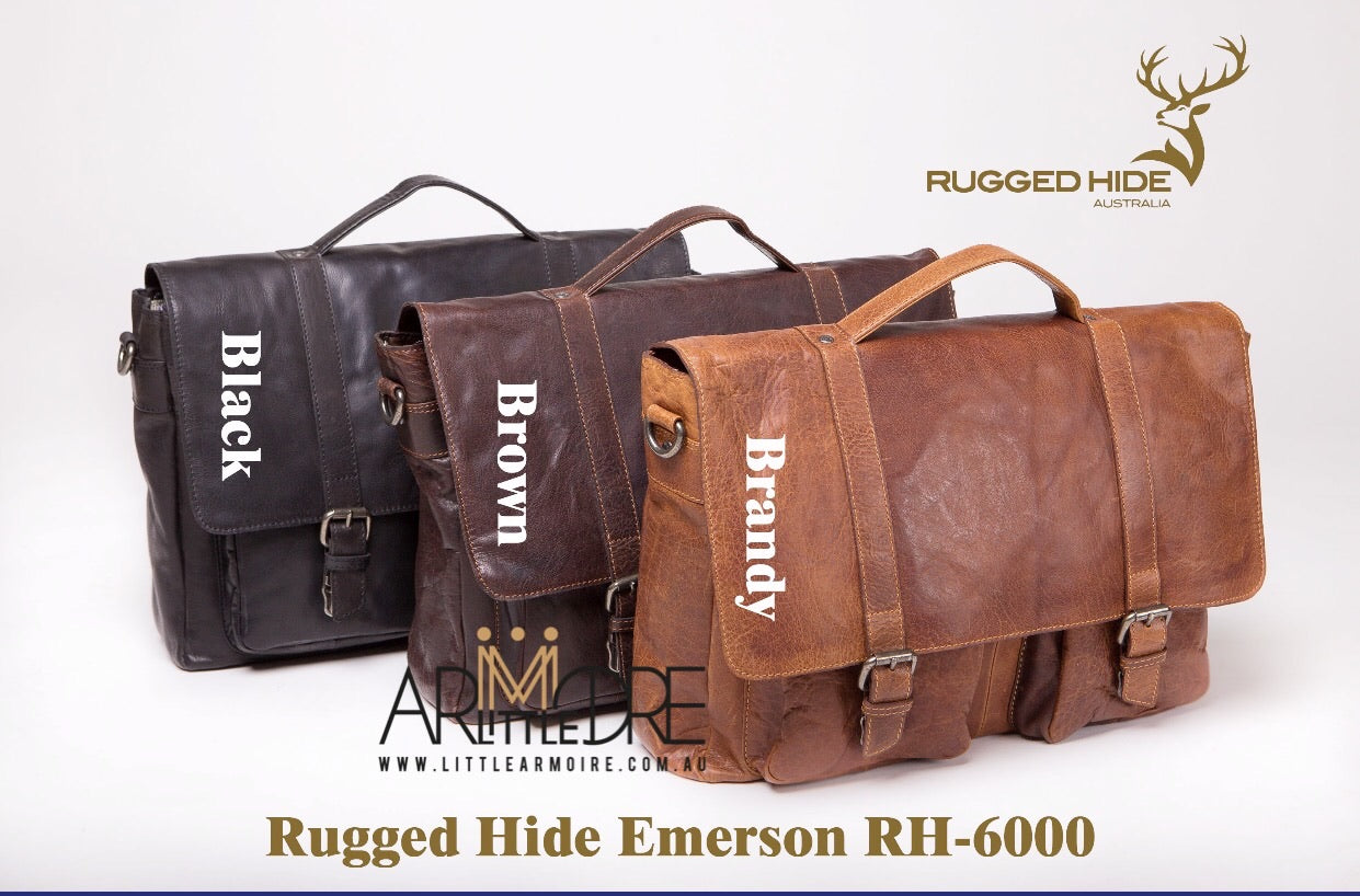 Rugged Hide RH-6000 Emerson Classic Laptop Bag - Little Armoire - Online Leather Goods Store Australia