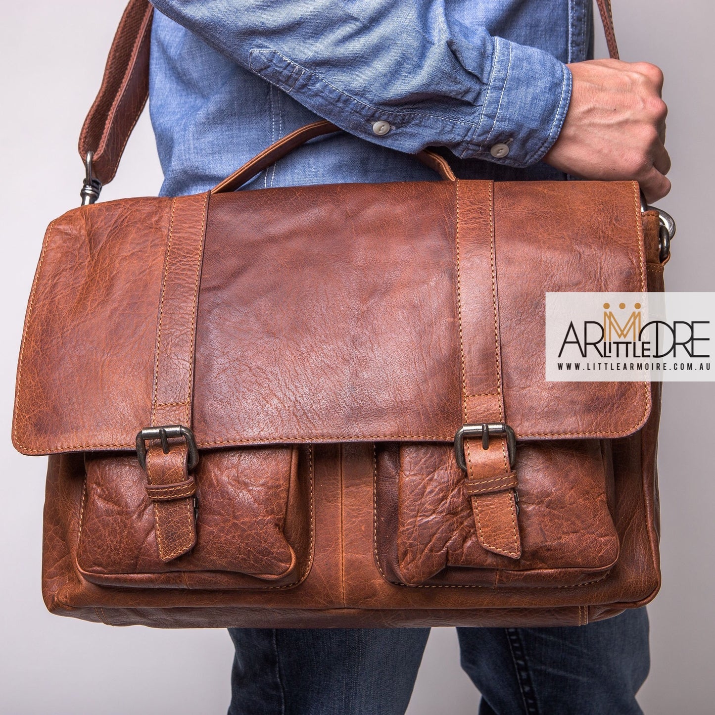 Rugged Hide RH-6000 Emerson Classic Laptop Bag - Little Armoire - Online Leather Goods Store Australia