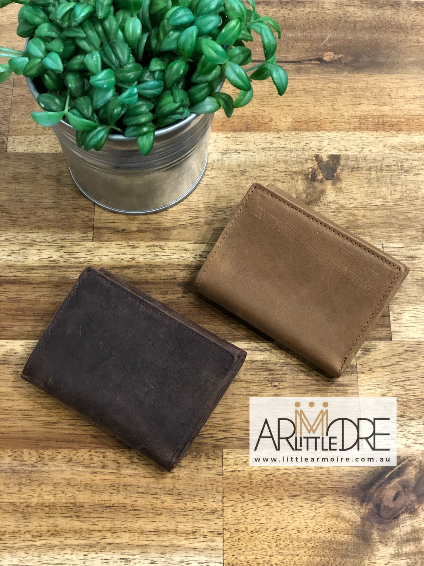 Tri-Fold Hunter Leather Wallet Sid UARH8195
