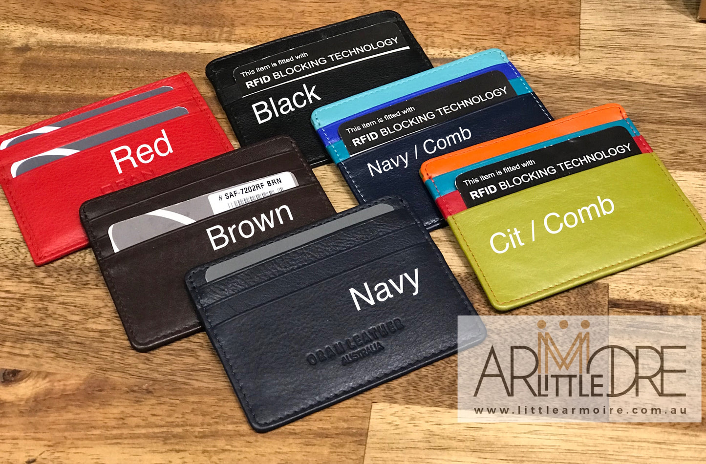 RFID Protected Leather Card Holder with ID Window - UARHSAF7202