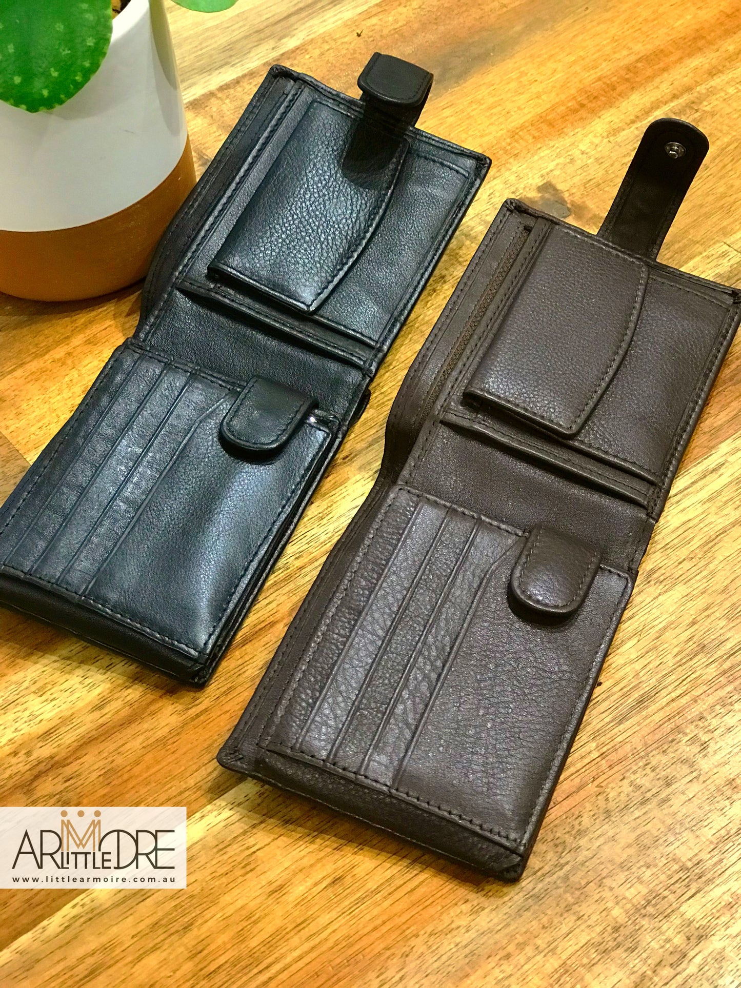 Men's Leather Wallet With Press Stud Close UARHW15021
