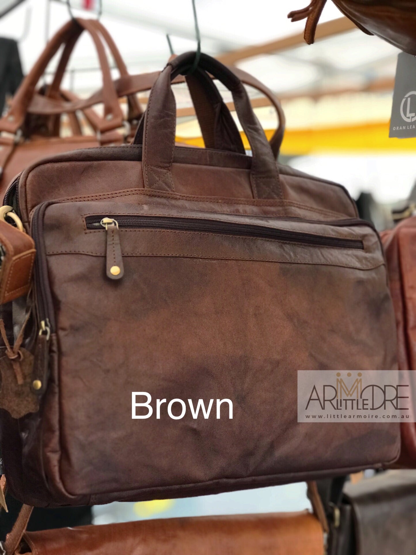 LA28032 Business Leather Laptop Bag