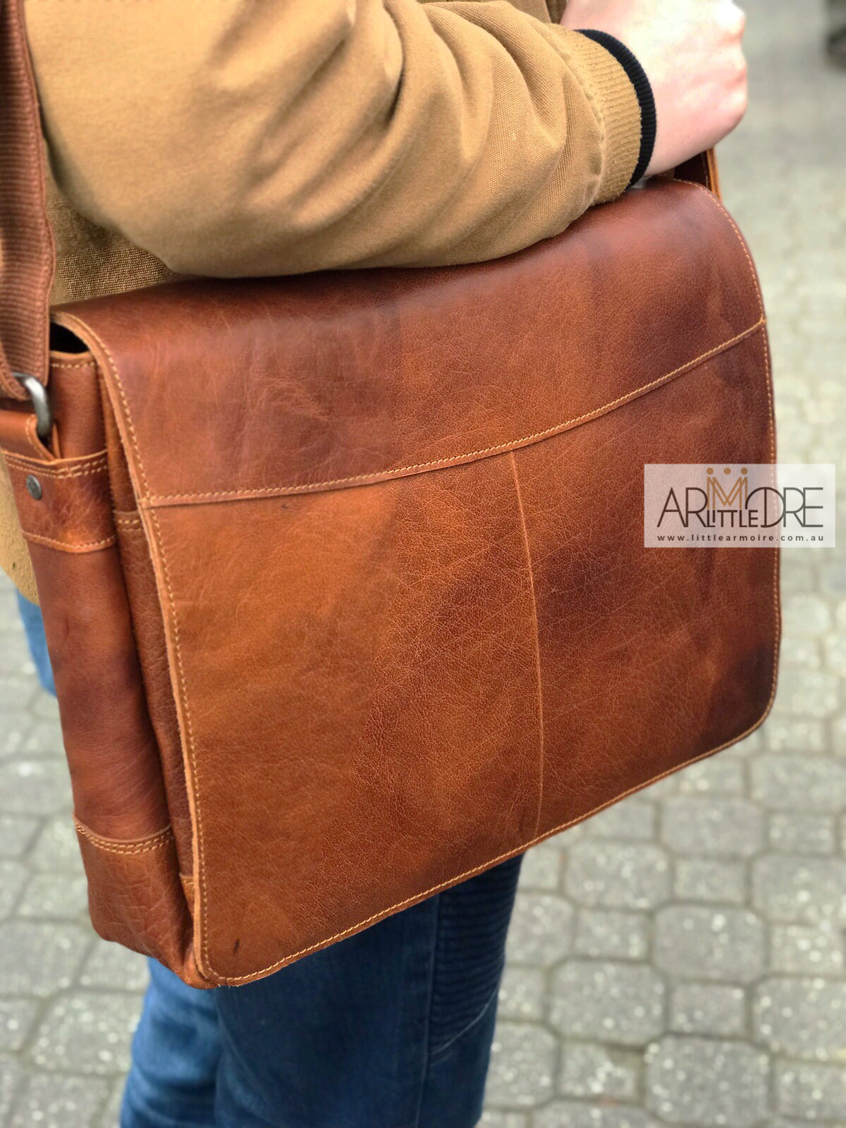 Rugged Hide RH-7001 Ottawa Leather Satchel Laptop Bag