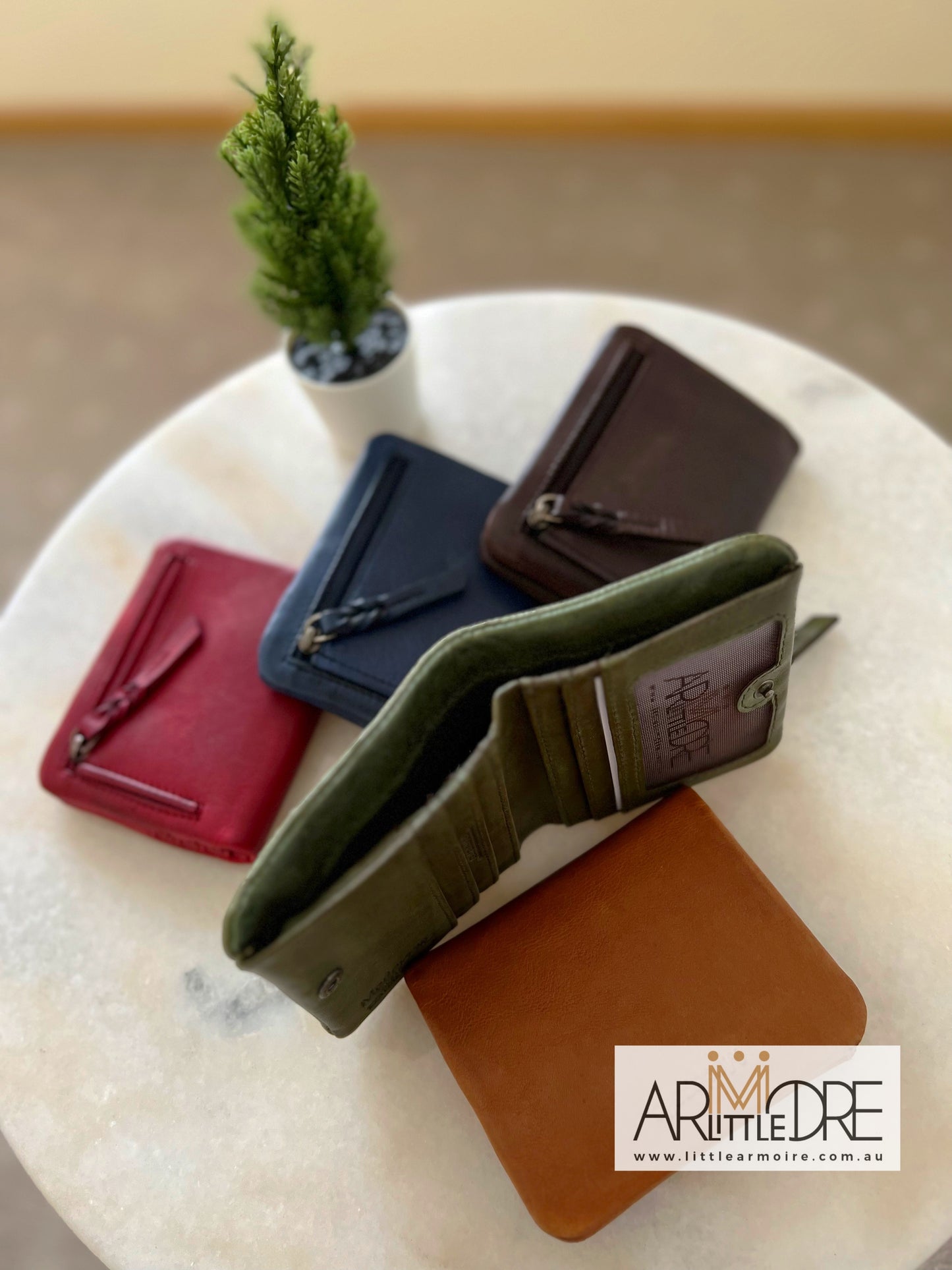 Small Compact Washed Leather Wallet MP80 (UAMP80)