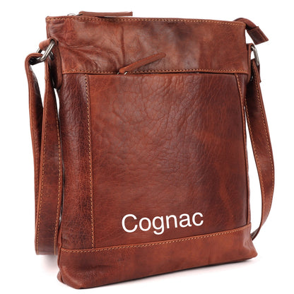Unisex Structured Leather Crossbody Bag MELBOURNE - UARH1545