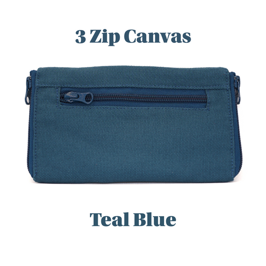 3 zip Premium Canvas Double Sided Glasses Case UACC8325