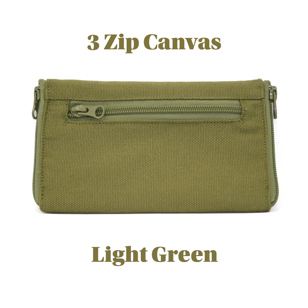 3 zip Premium Canvas Double Sided Glasses Case UACC8325