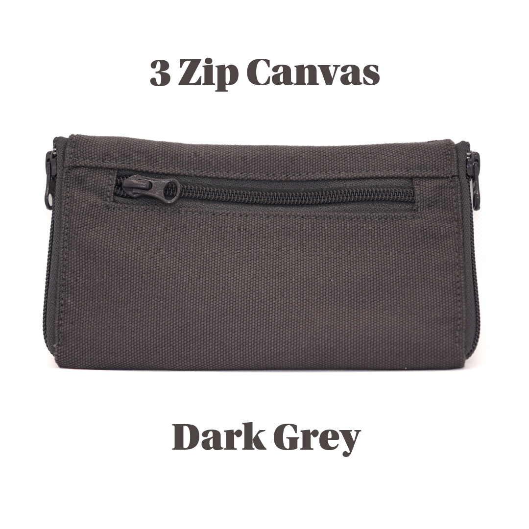 3 zip Premium Canvas Double Sided Glasses Case UACC8325