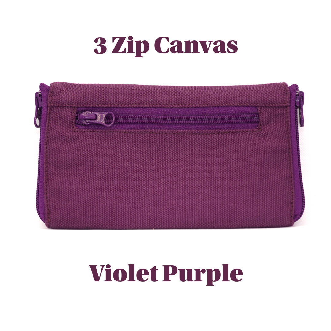 3 zip Premium Canvas Double Sided Glasses Case UACC8325