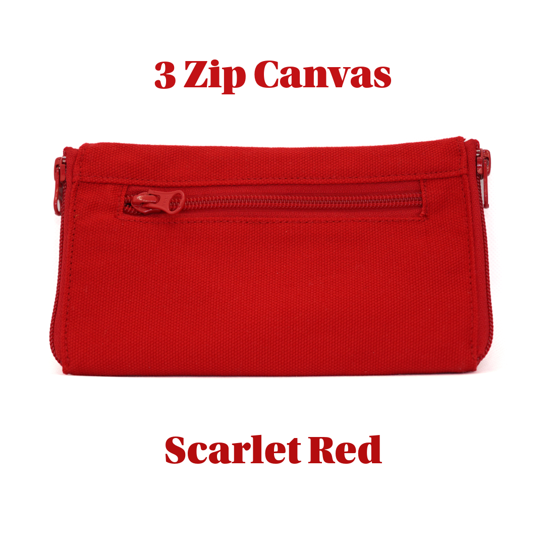 3 zip Premium Canvas Double Sided Glasses Case UACC8325