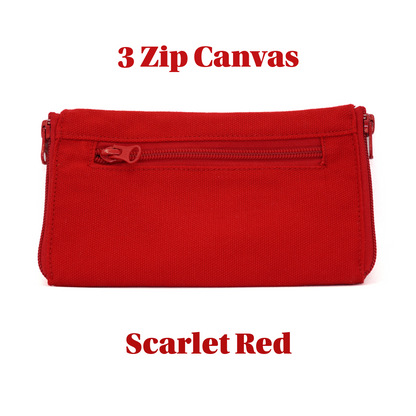 3 zip Premium Canvas Double Sided Glasses Case UACC8325