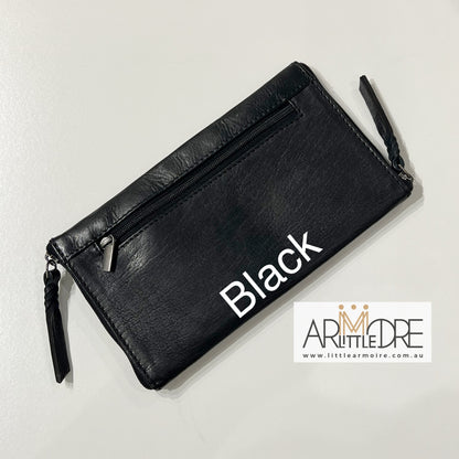 Washed Leather Double Sided Glasses Case with extra rear zipped pocket LA-6238 (UALA6238)