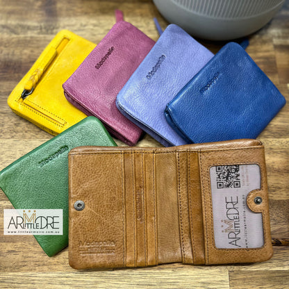 Small Compact Washed Leather Wallet MP80 (UAMP80)