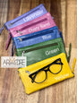 Washed Leather Double Sided Glasses Case with extra rear zipped pocket LA-6238 (UALA6238)