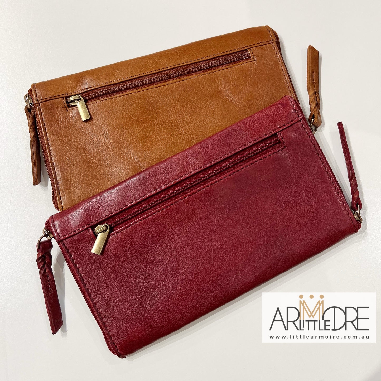 Washed Leather Double Sided Glasses Case with extra rear zipped pocket LA-6238 (UALA6238)