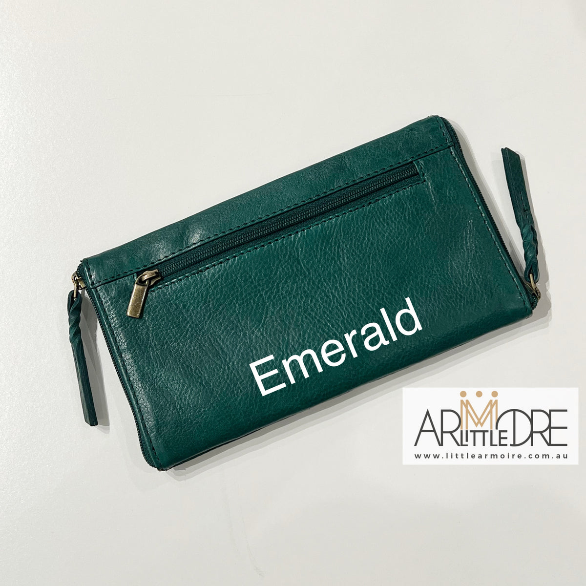 Washed Leather Double Sided Glasses Case with extra rear zip pocket LA-6238 (UALA6238)