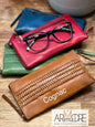Vintage Woven Design Double Sided Glasses Case with extra rear zipped pocket LA-6233W (UALA6233W)