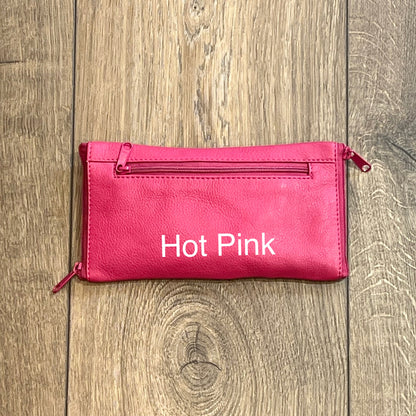 Soft Leather Double Sided Glasses Case with side pocket FB-3388 - 3 zipped (UAFB3388)