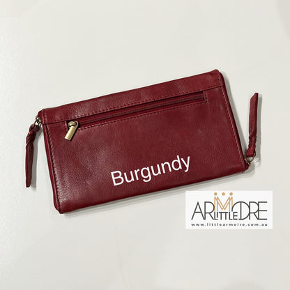 Washed Leather Double Sided Glasses Case with extra rear zip pocket LA-6238 (UALA6238)