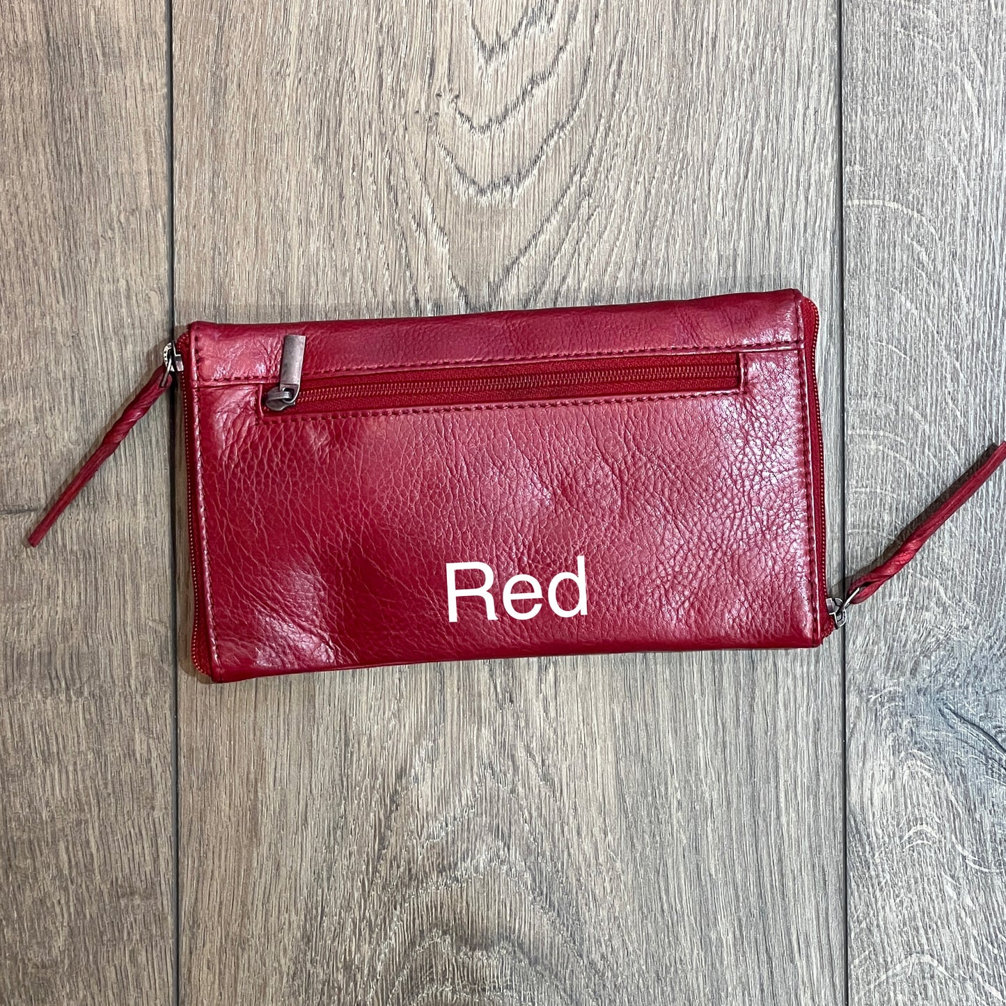 Washed Leather Double Sided Glasses Case with extra rear zipped pocket LA-6238 (UALA6238)