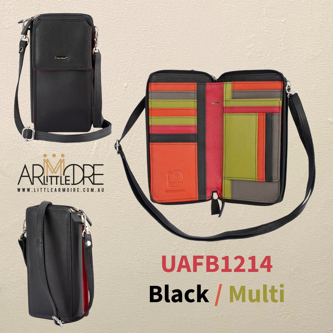 Multi Coloured Mega Wallet / Phone Bag with Crossbody Strap UAFB1214