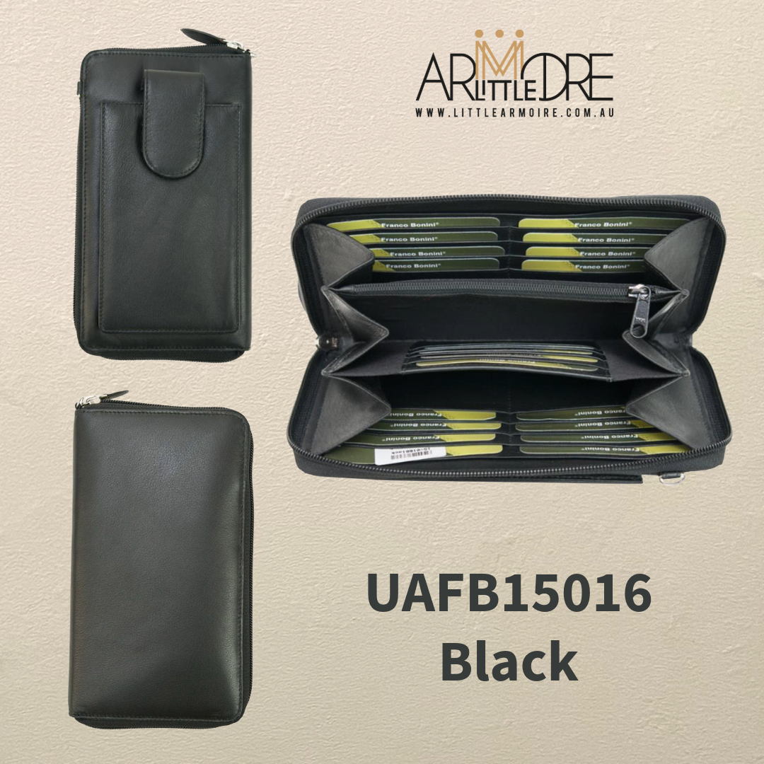 Leather Mobile Phone Pouch with zip around wallet UAFB15016