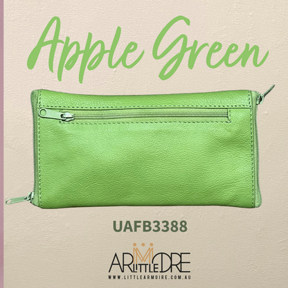 Soft Leather Double Sided Glasses Case with side pocket FB-3388 - 3 zipped (UAFB3388)