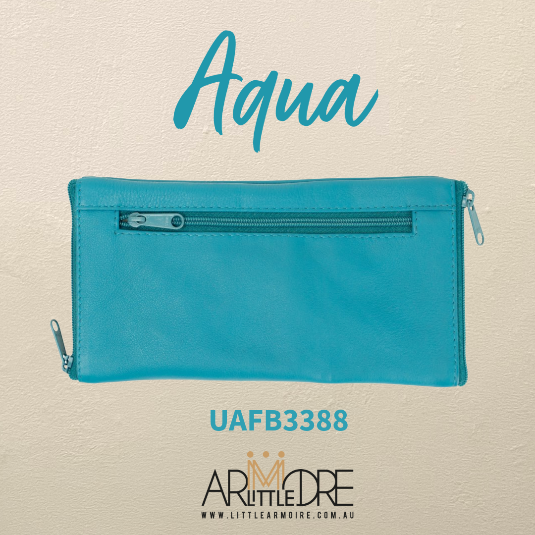 Soft Leather Double Sided Glasses Case with side pocket FB-3388 - 3 zip (UAFB3388)