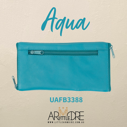 Soft Leather Double Sided Glasses Case with side pocket FB-3388 - 3 zip (UAFB3388)