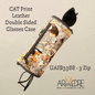3-Zip Cat Print Double-Sided Glasses Case – Soft Leather Eyewear Holder (UAFB3388 CAT)