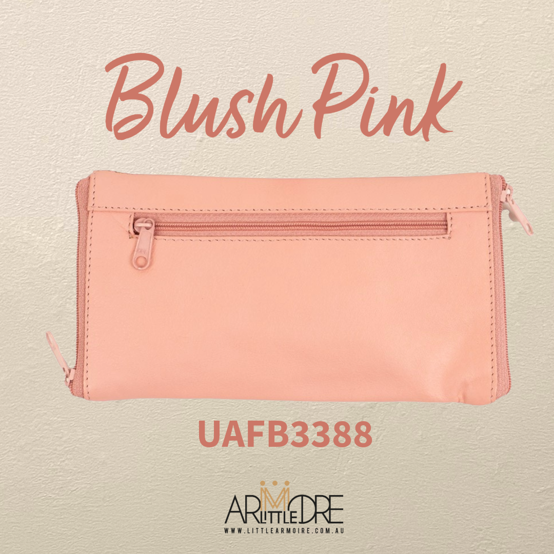 Soft Leather Double Sided Glasses Case with side pocket FB-3388 - 3 zip (UAFB3388)