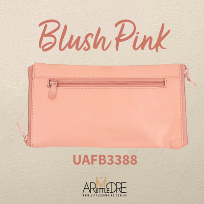 Soft Leather Double Sided Glasses Case with side pocket FB-3388 - 3 zip (UAFB3388)
