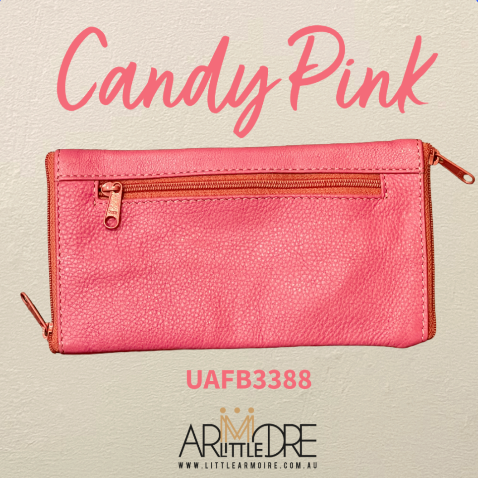 Soft Leather Double Sided Glasses Case with side pocket FB-3388 - 3 zip (UAFB3388)