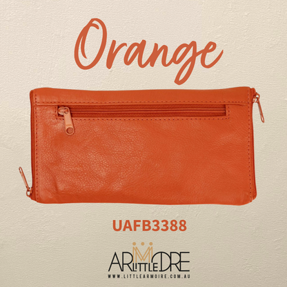 Soft Leather Double Sided Glasses Case with side pocket FB-3388 - 3 zip (UAFB3388)